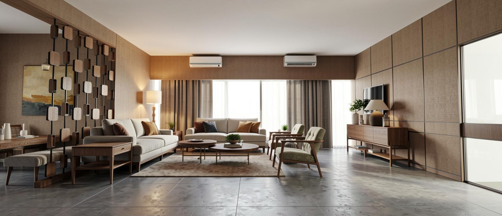 Warm Wood Living Room